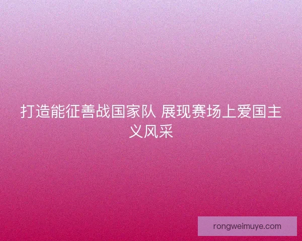 打造能征善战国家队 展现赛场上爱国主义风采