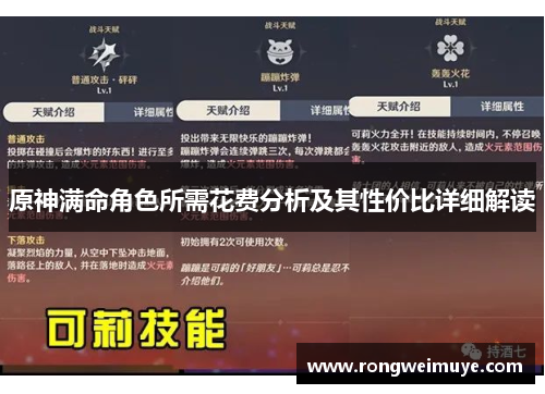 原神满命角色所需花费分析及其性价比详细解读